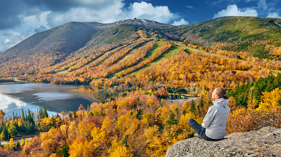 Woman sitting on artists bluff at Cannon